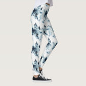 Blauwald-Aquarellmuster Leggings (Rechts)