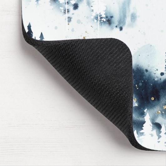 Blauwald-Aquarellmuster Mousepad (Ecke)