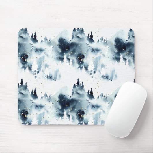 Blauwald-Aquarellmuster Mousepad (Mit Mouse)