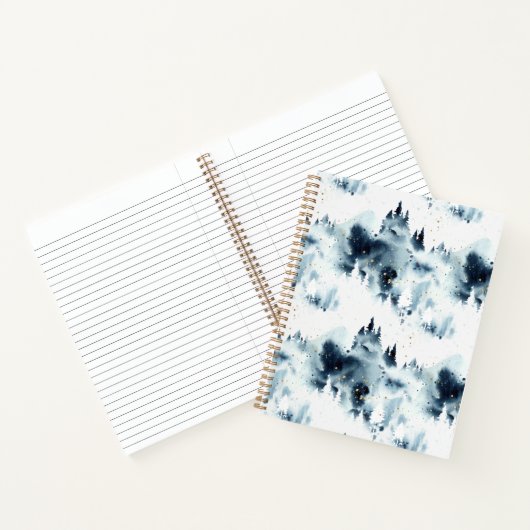 Blauwald-Aquarellmuster Notizblock (Innenseite)