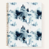 Blauwald-Aquarellmuster Notizblock (Vorderseite)