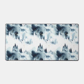 Blauwald-Aquarellmuster Schreibtischunterlage (Vorderseite)