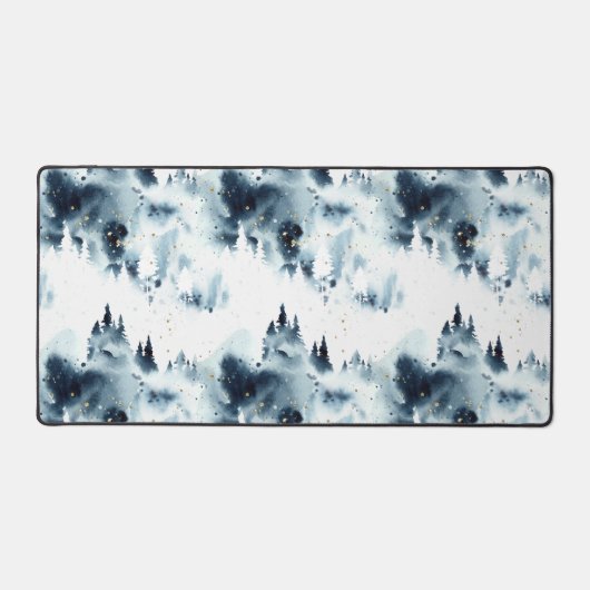 Blauwald-Aquarellmuster Schreibtischunterlage (Vorderseite)