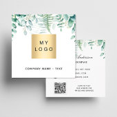 Blauwald-Farn QR-Logo Quadratische Visitenkarte