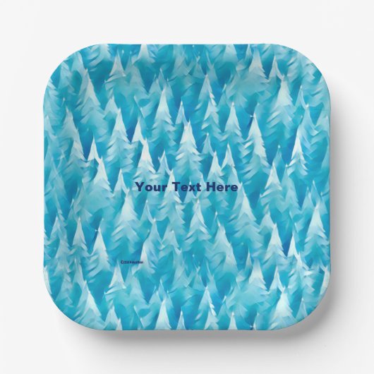 Blauwald-Fraktal Pappteller (Vorderseite)