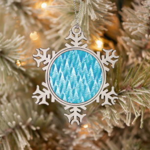 Blauwald-Fraktal Schneeflocken Zinn-Ornament