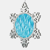 Blauwald-Fraktal Schneeflocken Zinn-Ornament (Rechts)