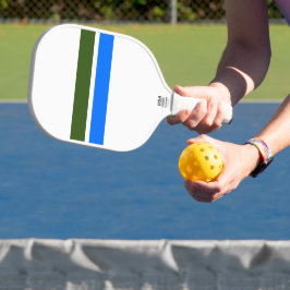 Blauwald-grüne Streifen auf weißen Streifen Pickleball Schläger