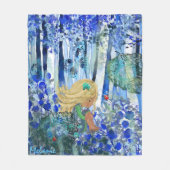 Blauwald mit Kleinem Mädchen Fleecedecke (Vorderseite)