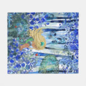 Blauwald mit Kleinem Mädchen Fleecedecke (Vorderseite (Horizontal))
