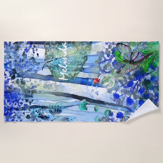 Blauwald mit Name Strandtuch (Vorderseite)