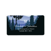 Blauwald, rustikale Hochzeit Adressaufkleber (Vorne)