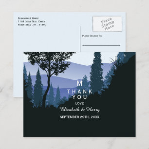 Blauwald, Rustikale Hochzeit Danke Postkarte
