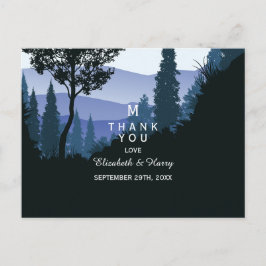 Blauwald, Rustikale Hochzeit Danke Postkarte