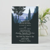 Blauwald, rustikale Hochzeit Einladung (Stehend Vorderseite)