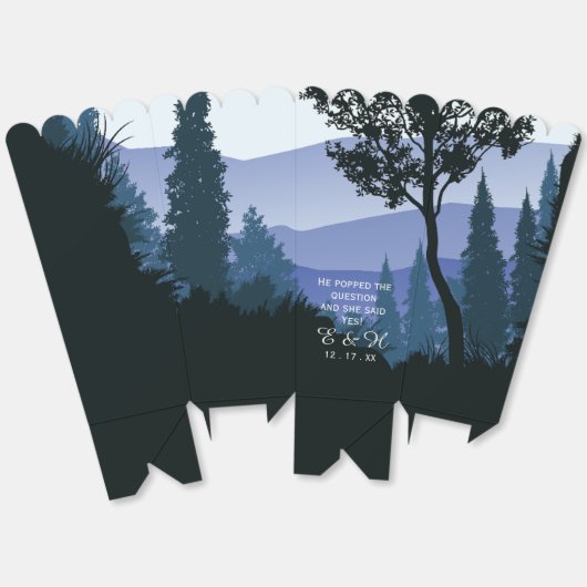 Blauwald, rustikale Hochzeit Geschenkschachtel (Ungeklappt)