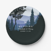Blauwald, rustikale Hochzeit Pappteller (Vorderseite)
