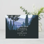 Blauwald, rustikale Hochzeit retten das Datum Save The Date (Stehend Vorderseite)