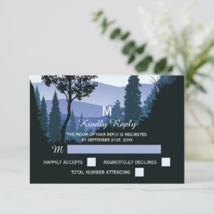 Blauwald, rustikale Hochzeit RSVP Karte