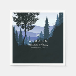 Blauwald, rustikale Hochzeit Serviette