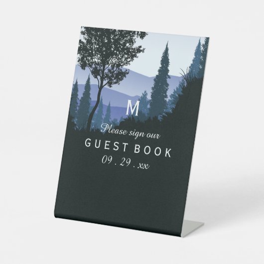 Blauwald, rustikale Hochzeit Sockelschild (Vorderseite)