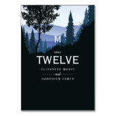 Blauwald, rustikale Hochzeit Tischnummer (Vorderseite)