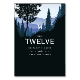 Blauwald, rustikale Hochzeit Tischnummer