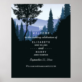 Blauwald, Rustikale Hochzeit Willkommen Poster