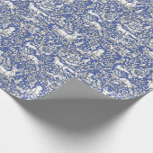 Blauwald-Tiermuster Hirsch-Hasen Geschenkpapier (Ecke)