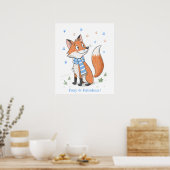Blauwaldfisch-Fox-Wildtier Poster (Küche)