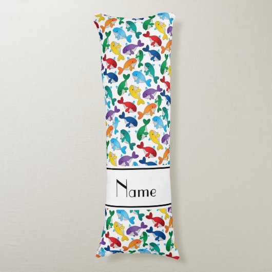 Blauwale des personalisierten weißen seitenschläferkissen (Vorderseite Vertikal)