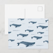 Blauwale, die im Ozean schwimmen Postkarte (Vorne/Hinten)