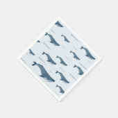 Blauwale, die im Ozean schwimmen Serviette (Ecke)