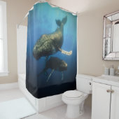 Blauwale Duschvorhang (Beispiel)