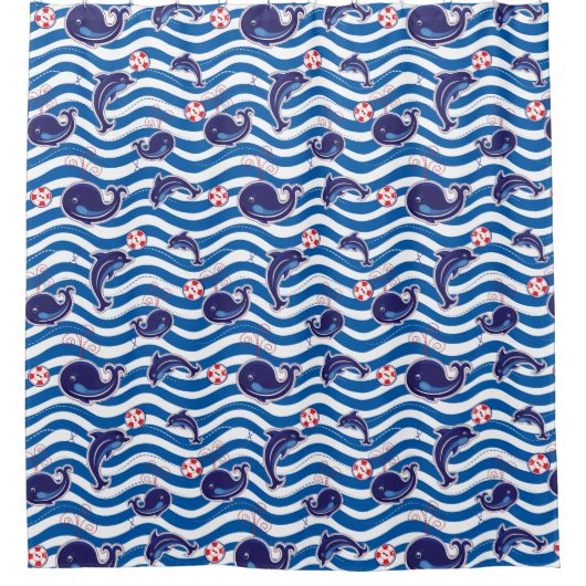 Blauwale Duschvorhang (Vorderseite)