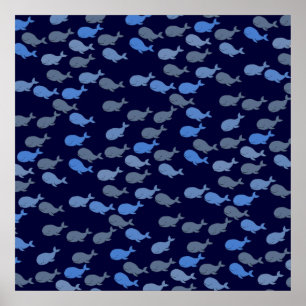 Blauwale für Wände Poster