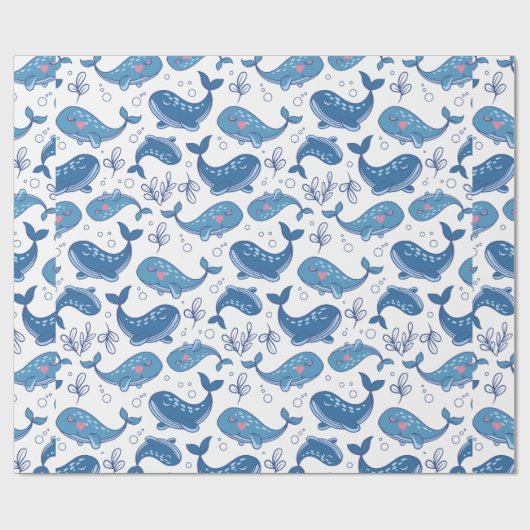 Blauwale Geschenkpapier (Flach)