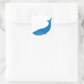 Blauwale Meeressäugetiere Wildtiere Quadratischer Aufkleber (Tasche)