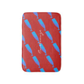 Blauwale mit beliebiger Farbe als Thunder_Cove Badematte (Vorderseite Vertikal)