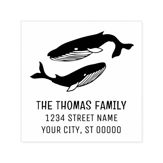 Blauwale Name Rücksendeadresse Permastempel (Design)