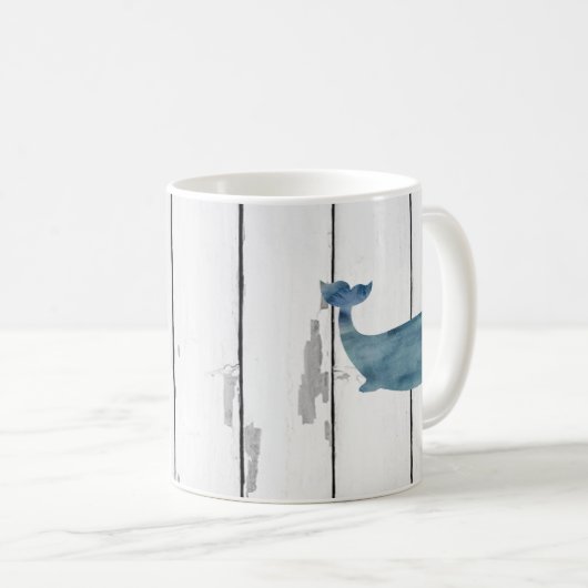 Blauwale — nautische Schiffskette Rustikal Kaffeetasse (VorderseiteRechts)