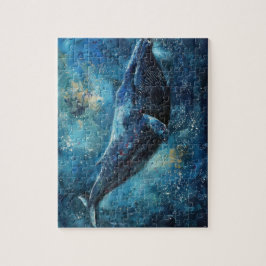 Blauwale schwimmen im Meer Puzzle