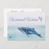 Blauwale und Quallen - Warmster Strand Feiertagspostkarte (Vorne/Hinten)