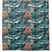 Blauwale unter Wasser Duschvorhang (Vorderseite)