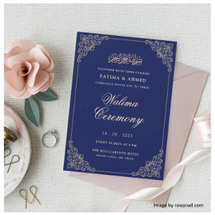 Blauwalima-Islamische Hochzeit Einladung