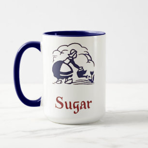 Blauwe Delfter Holländisches Mädchen Zucker Tasse