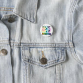 Blauwe Es ist mein 1. Geburtstag Button (Beispiel)