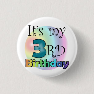 Blauwe Es ist mein 3. Geburtstag Button