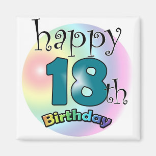 Blauwe Happy 18. Geburtstag Magnet