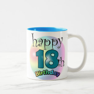 Blauwe Happy 18. Geburtstag Zweifarbige Tasse